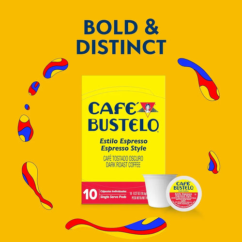 Café Bustelo Espresso Style Dark Roast Coffee Pods, 60 Count