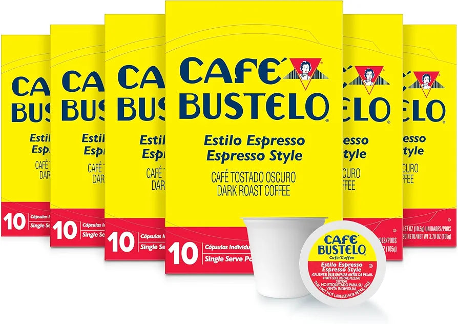 Café Bustelo Espresso Style Dark Roast Coffee Pods, 60 Count