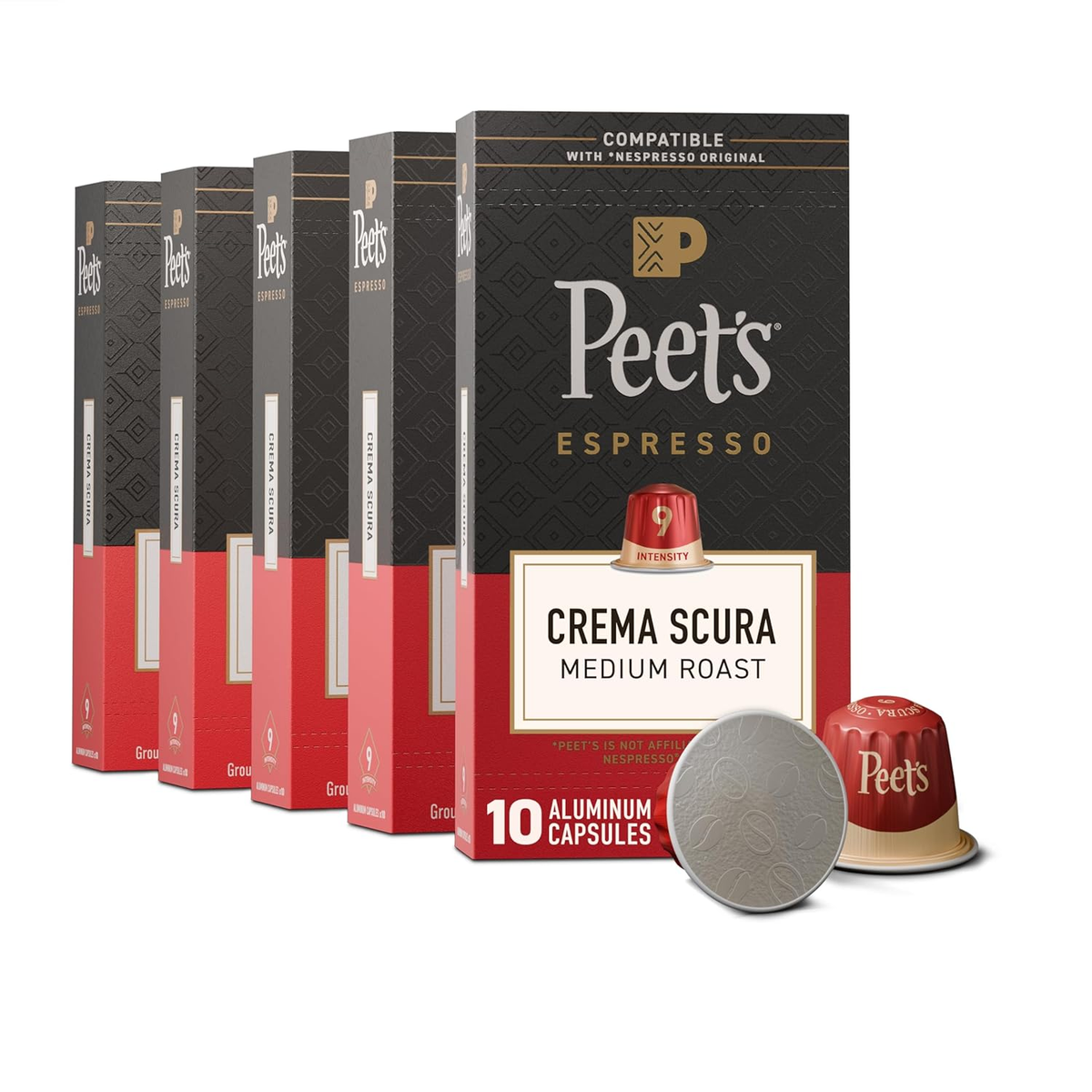Peet's Coffee, Medium Roast Espresso Capsules (10 x 10 Capsuls)